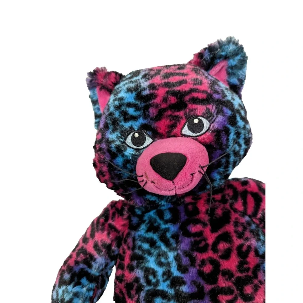 Build-A-Bear Wild About Spots Leopard Cat Pink‎ Blue Plush Retired